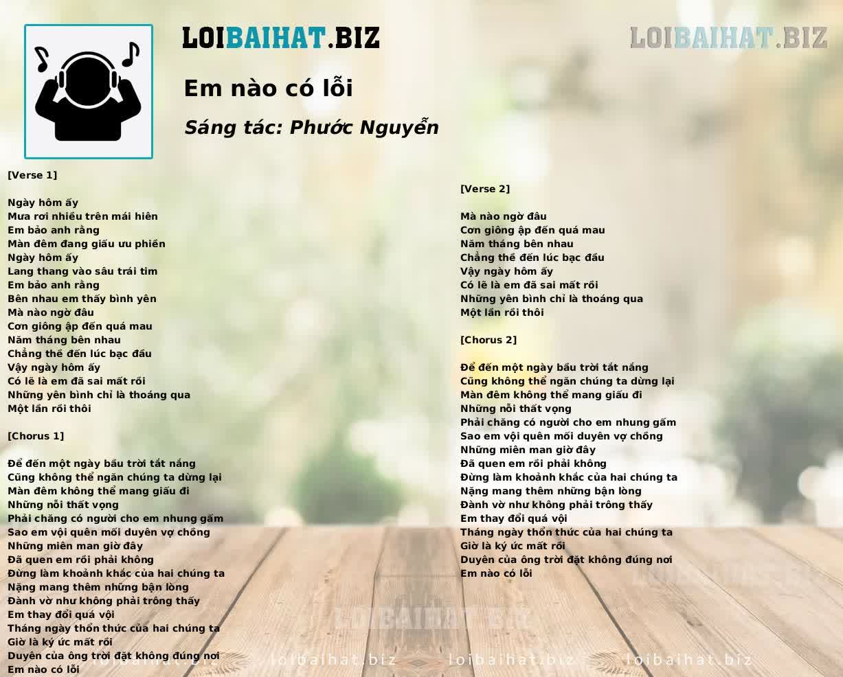 Em nào có lỗi