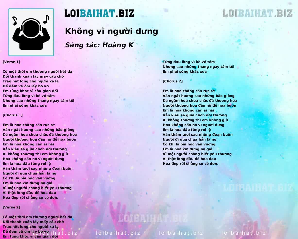 Không vì người dưng