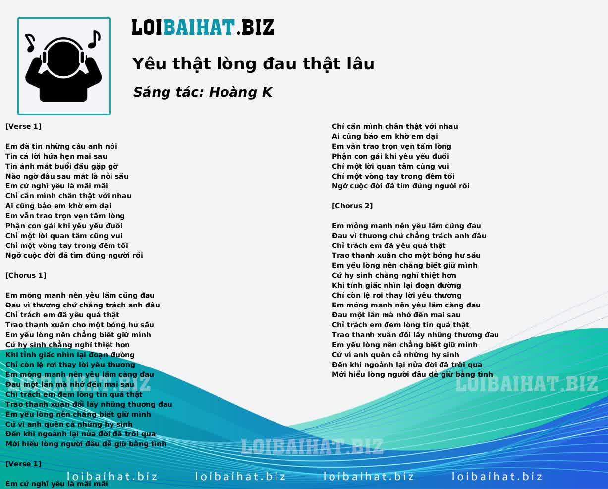 Yêu thật lòng đau thật lâu