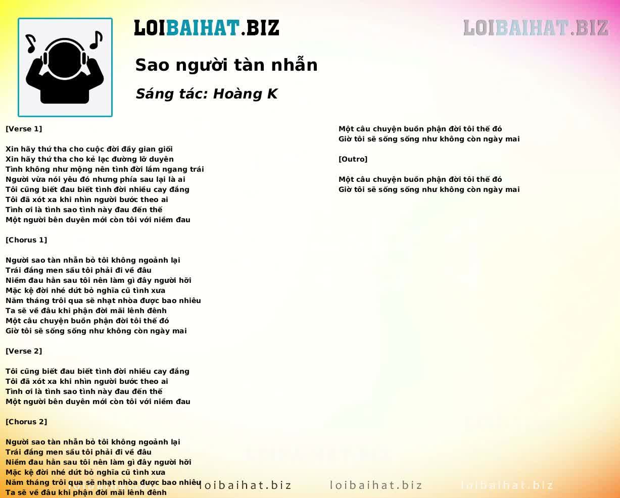Sao người tàn nhẫn