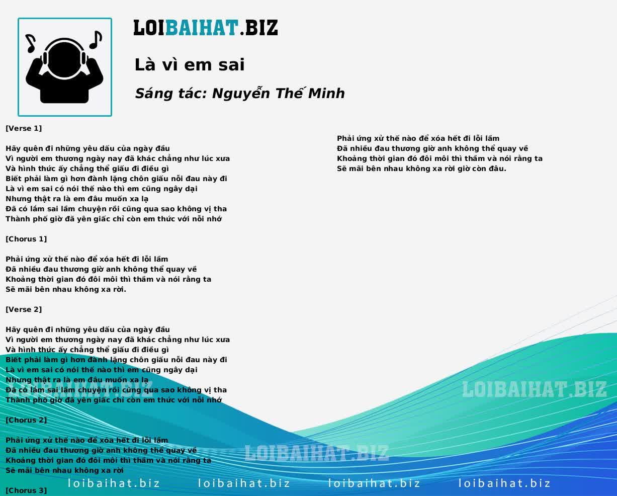 Là vì em sai