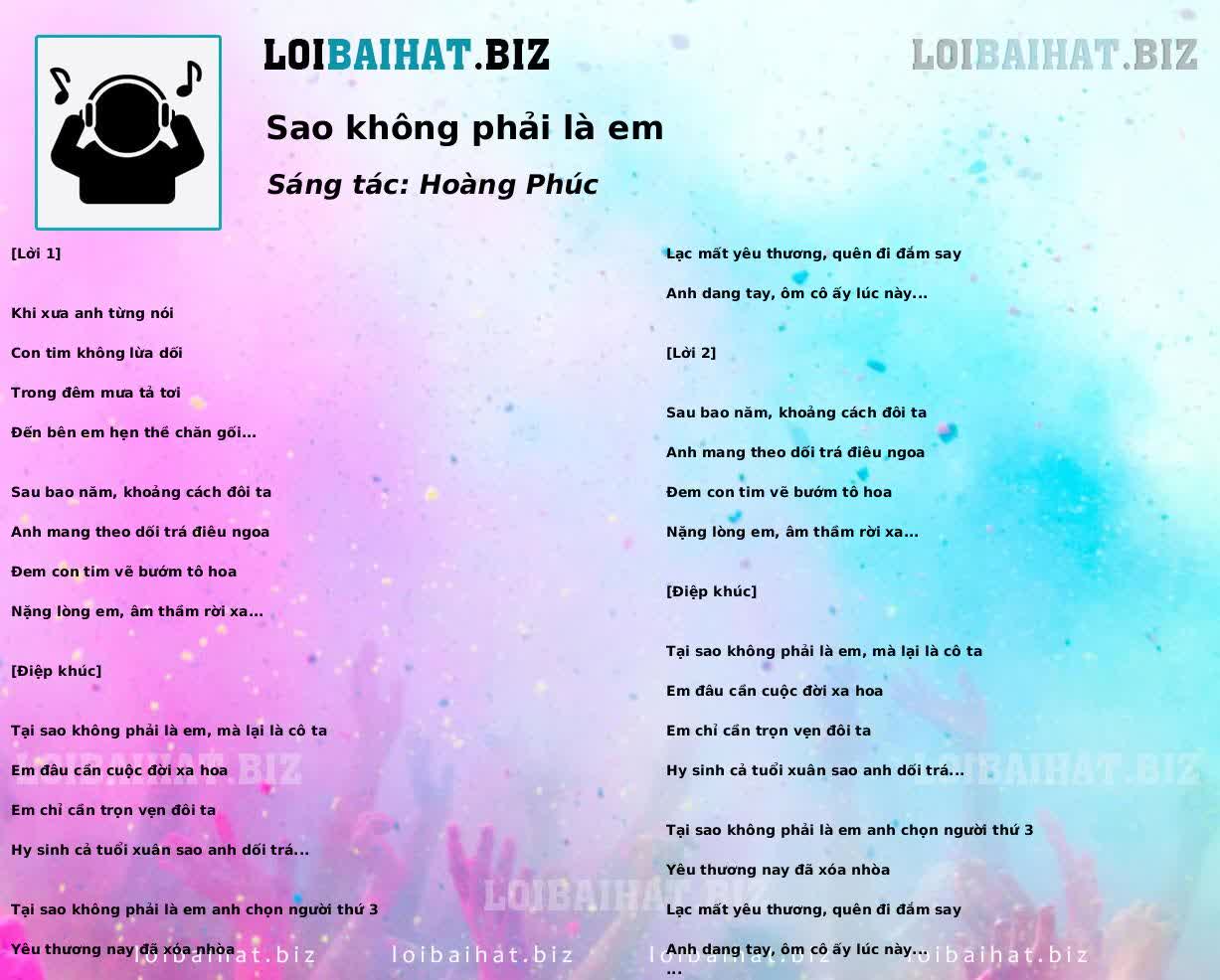 Sao không phải là em