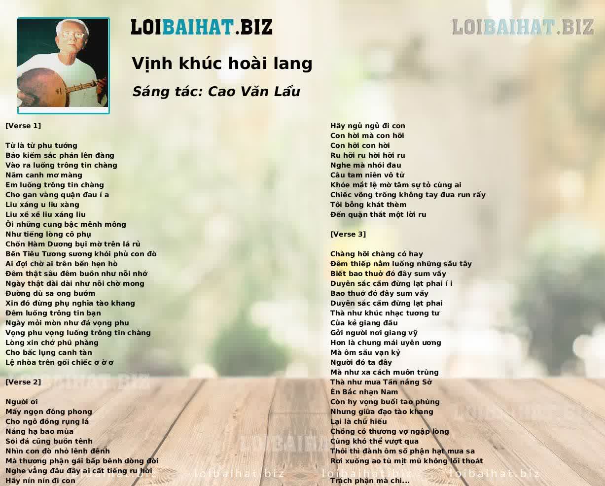 Vịnh khúc hoài lang