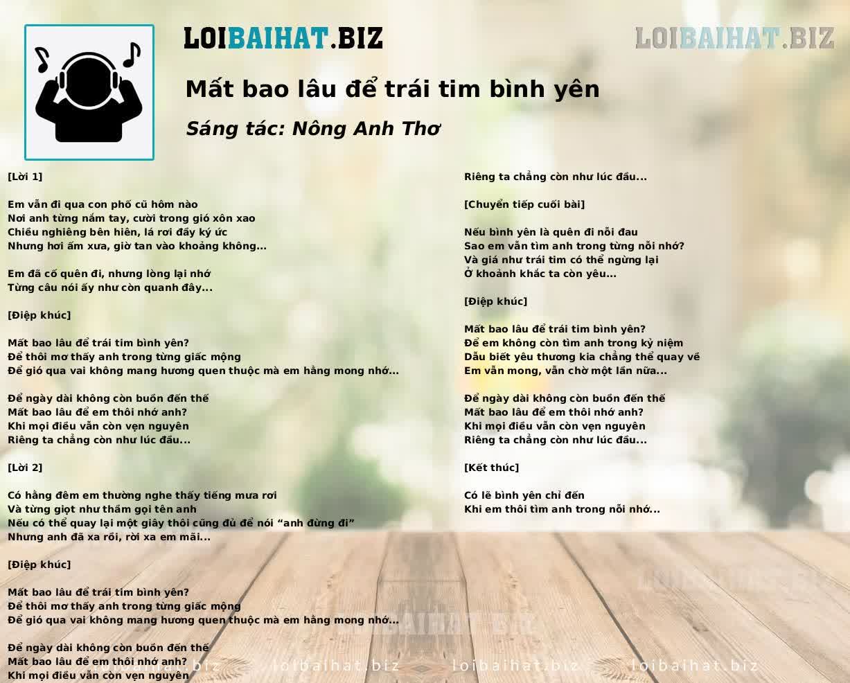 Mất bao lâu để trái tim bình yên