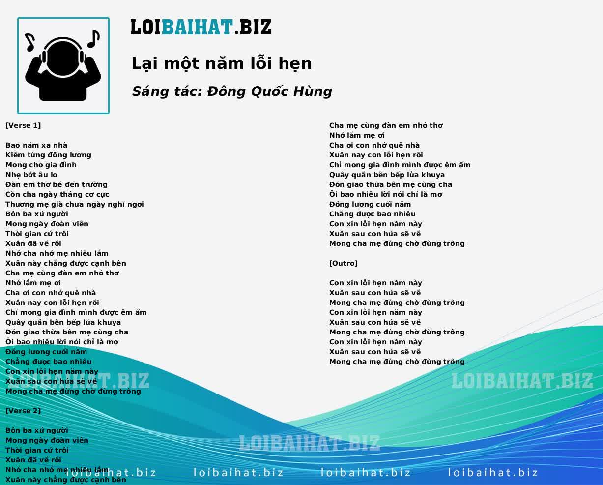 Lại một năm lỗi hẹn