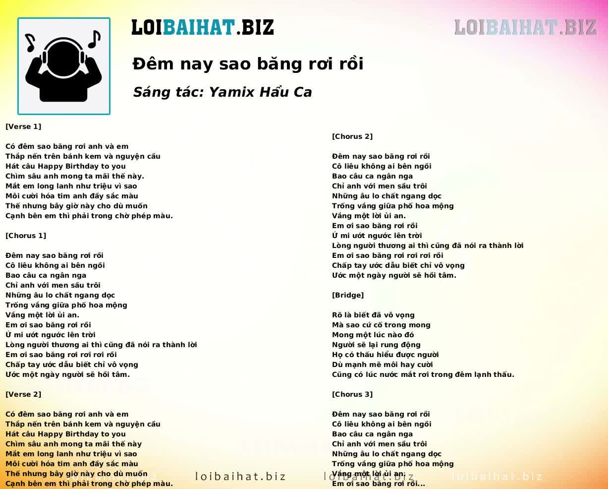 Đêm nay sao băng rơi rồi