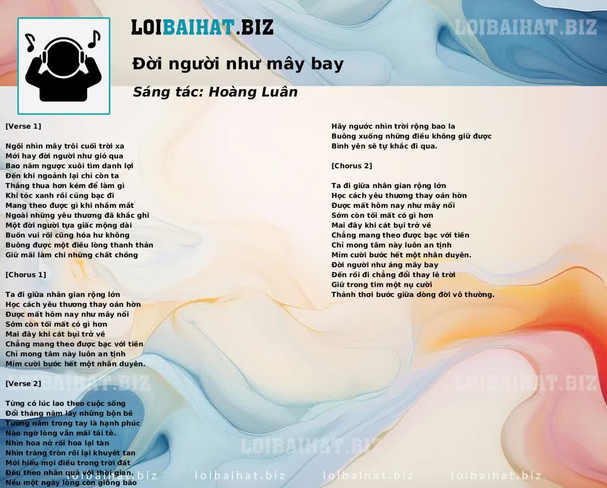 Đời người như mây bay