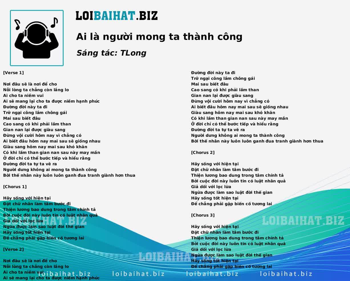 Ai là người mong ta thành công