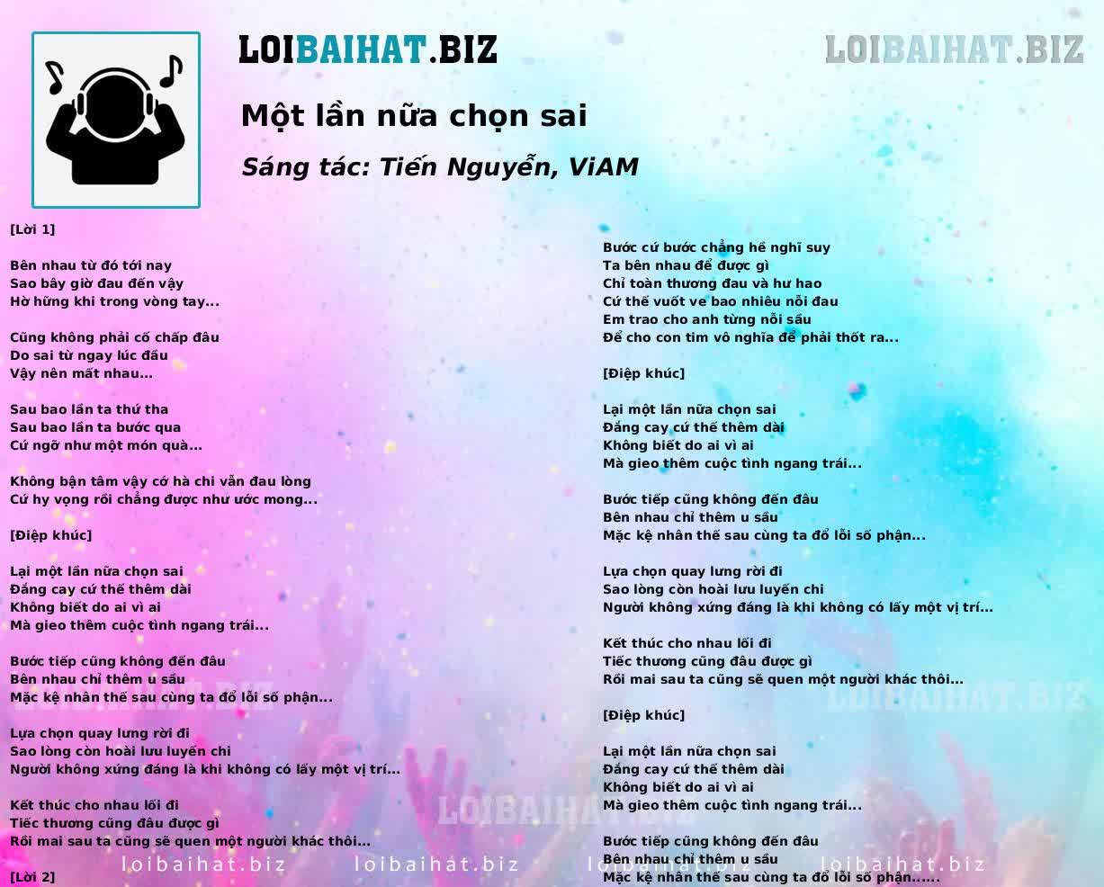 Một lần nữa chọn sai