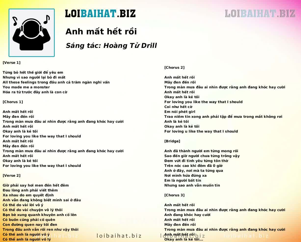Anh mất hết rồi