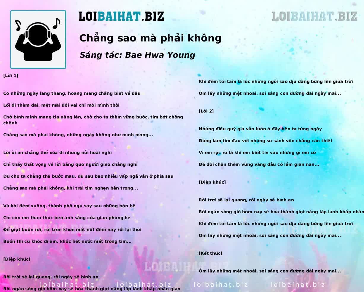 Chẳng sao mà phải không