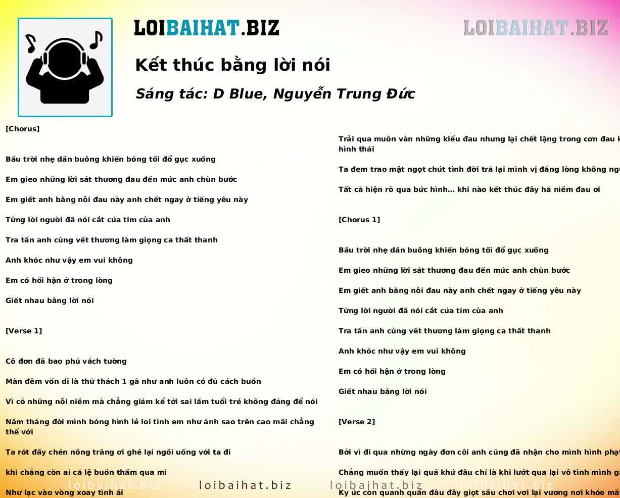 Kết thúc bằng lời nói