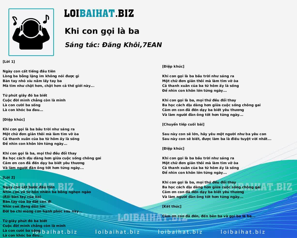 Khi con gọi là ba