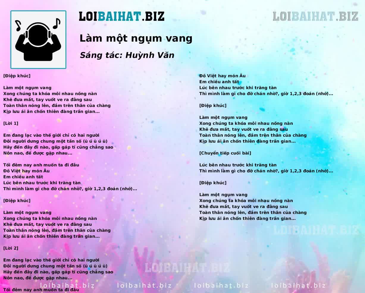 Làm một ngụm vang