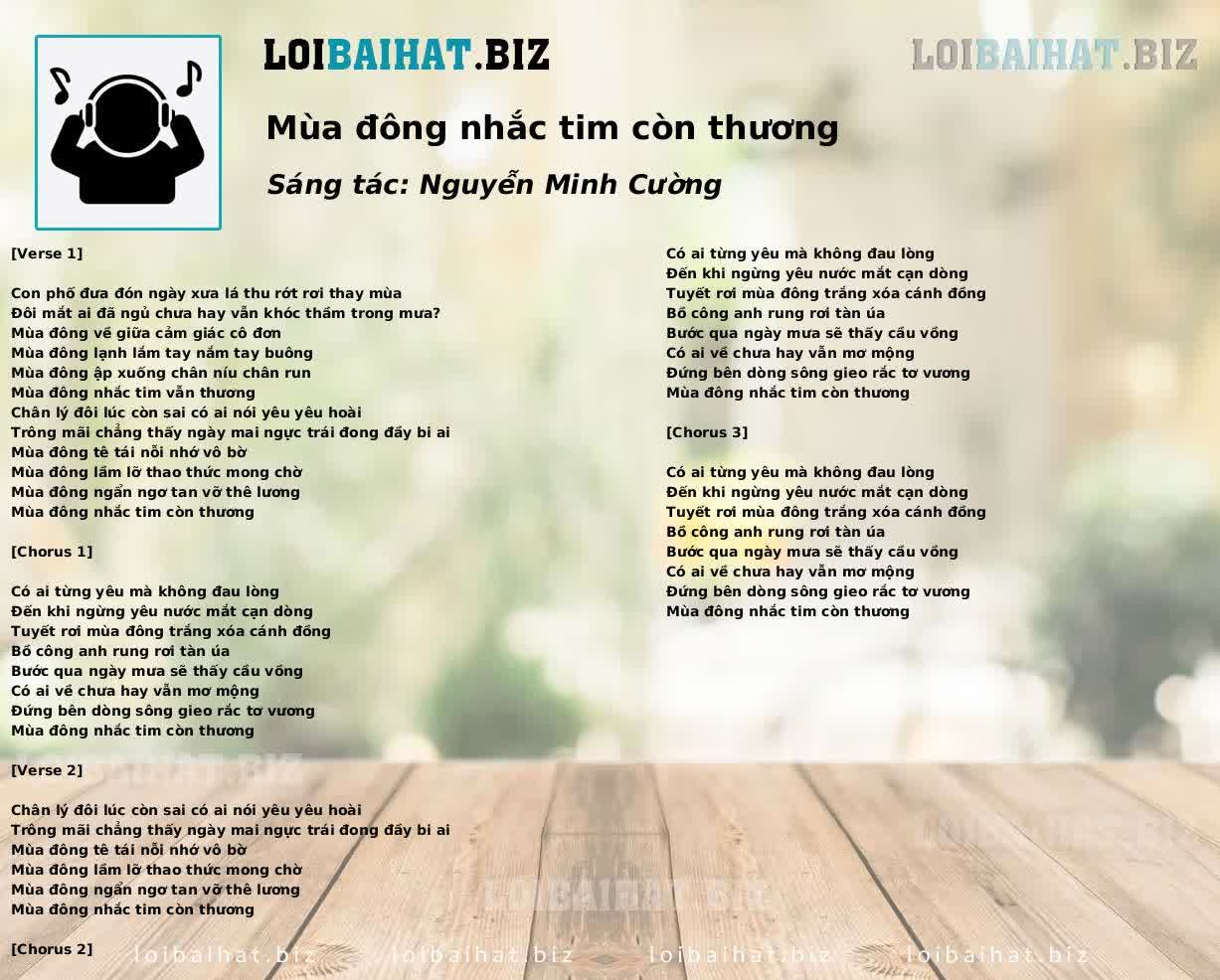 Mùa đông nhắc tim còn thương