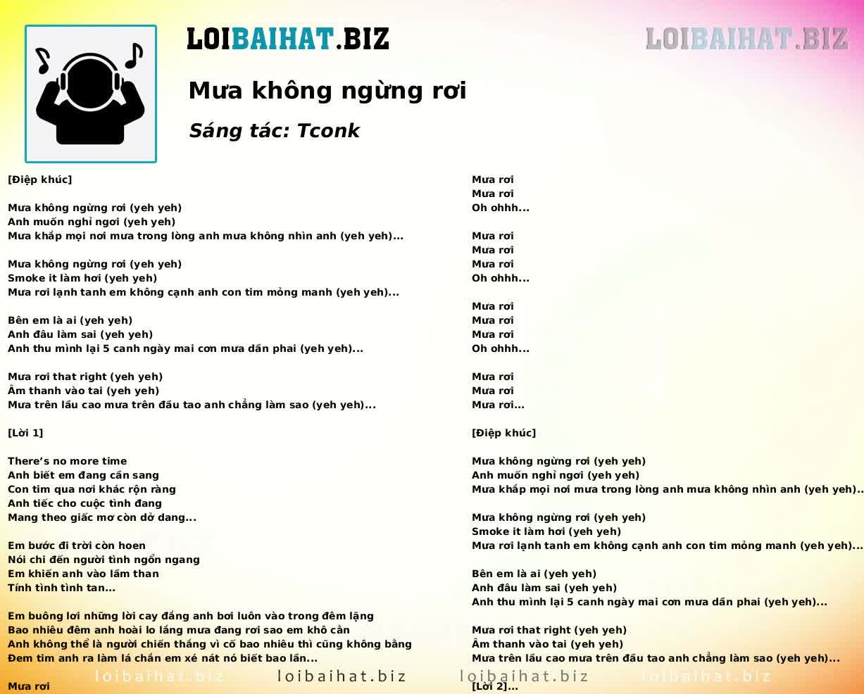 Mưa không ngừng rơi