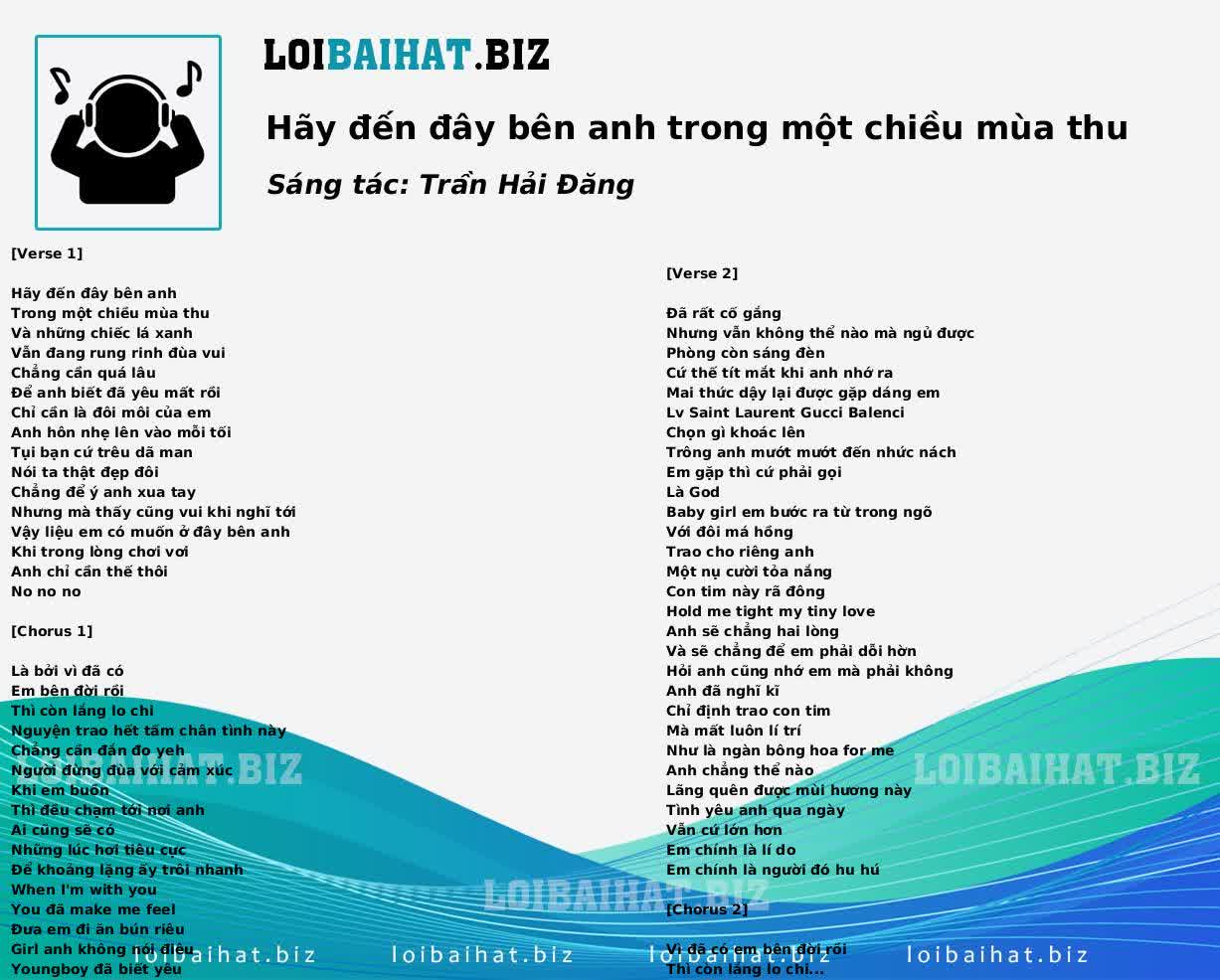 Hãy đến đây bên anh trong một chiều mùa thu