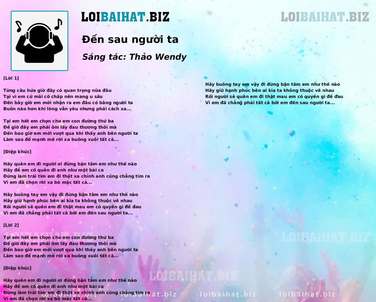 Đến sau người ta