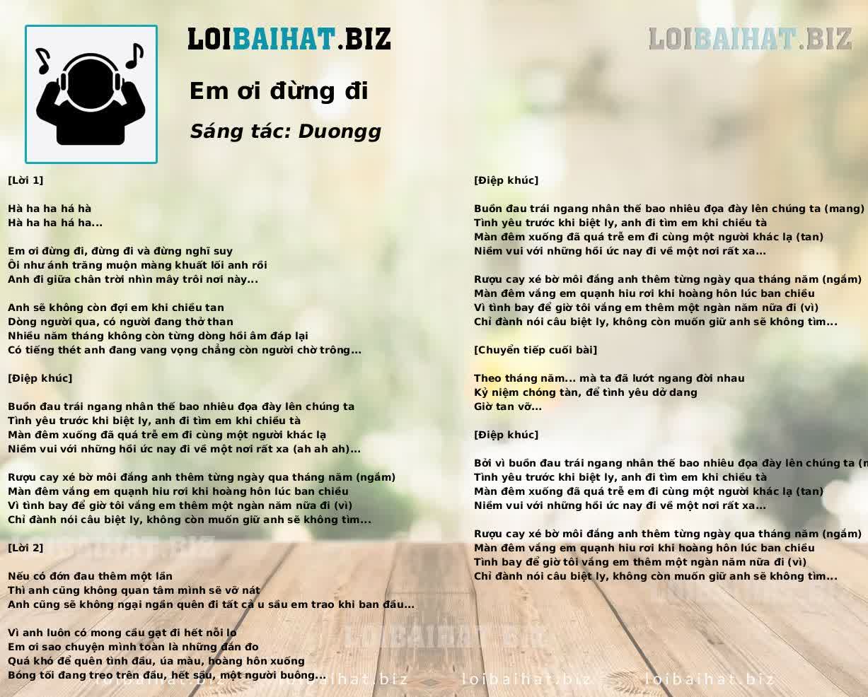 Em ơi đừng đi