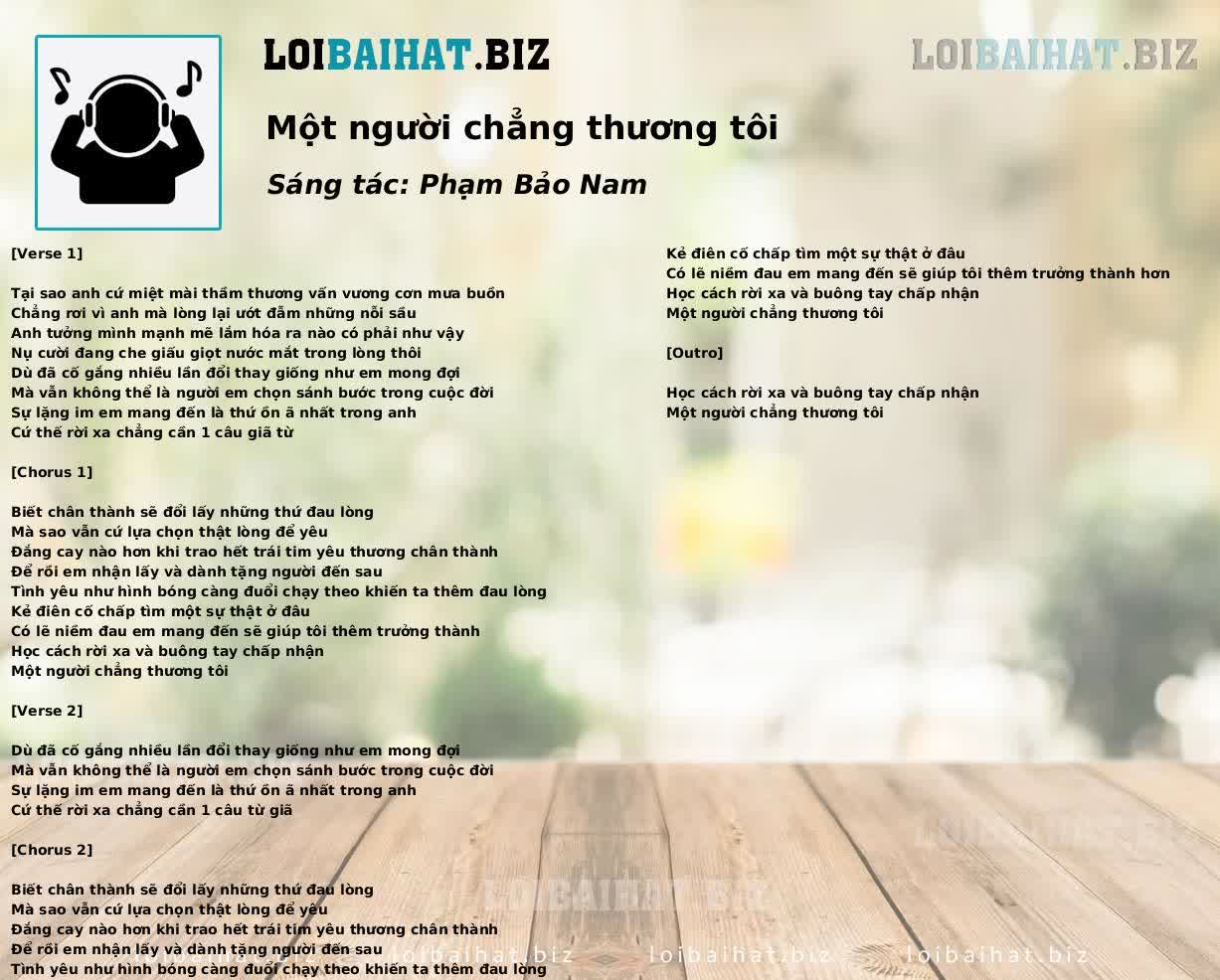 Một người chẳng thương tôi