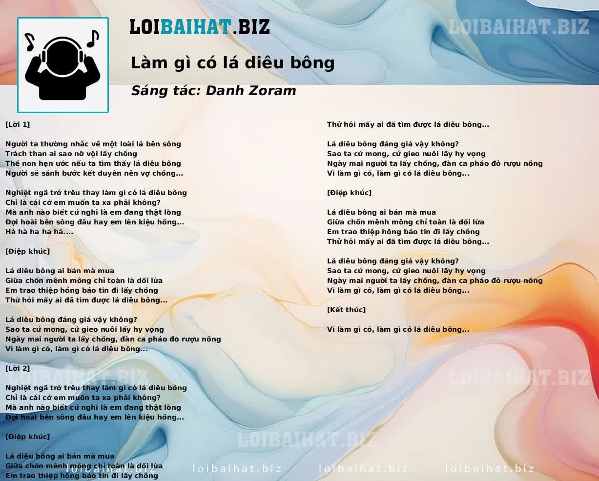 Làm gì có lá diêu bông