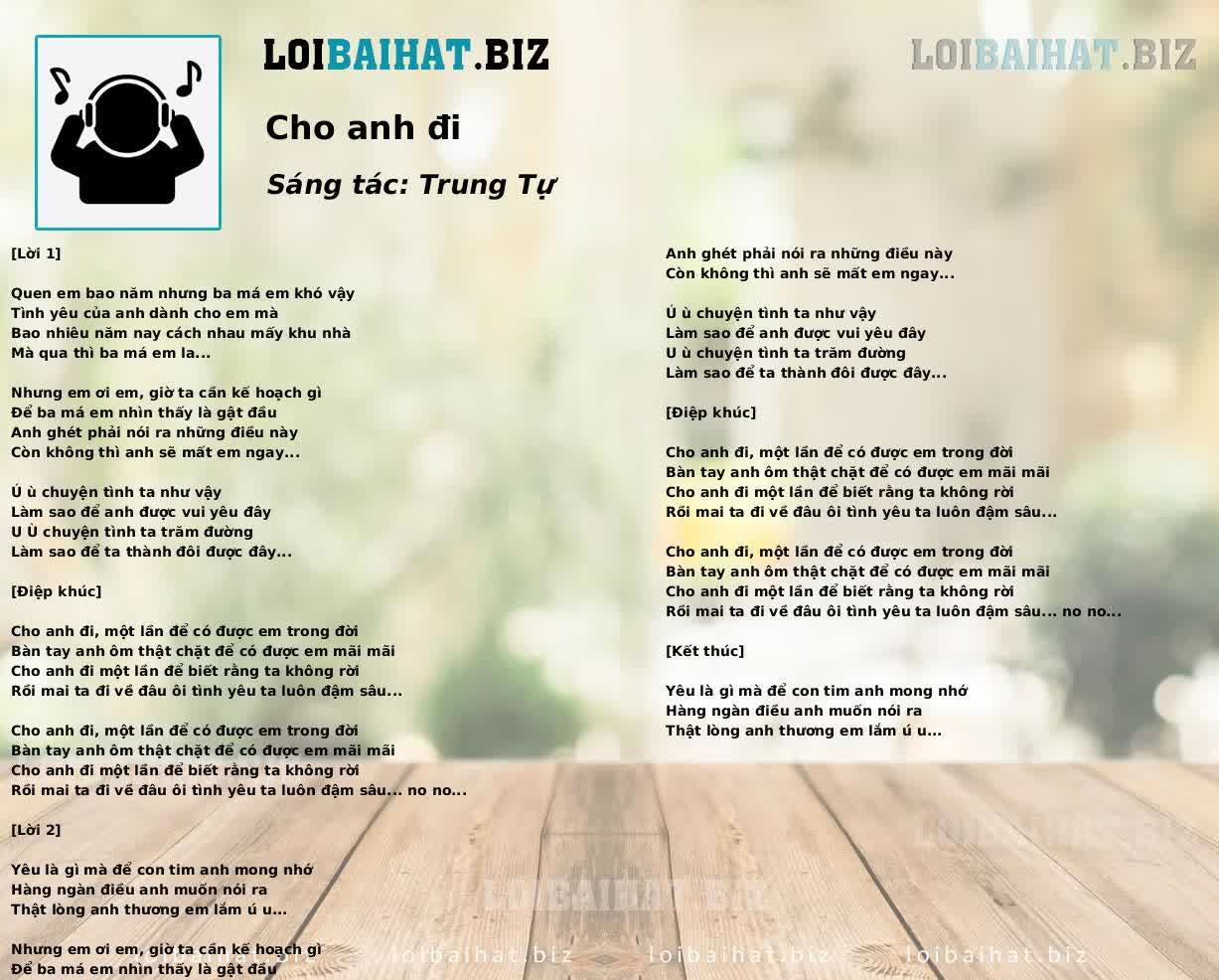 Cho anh đi