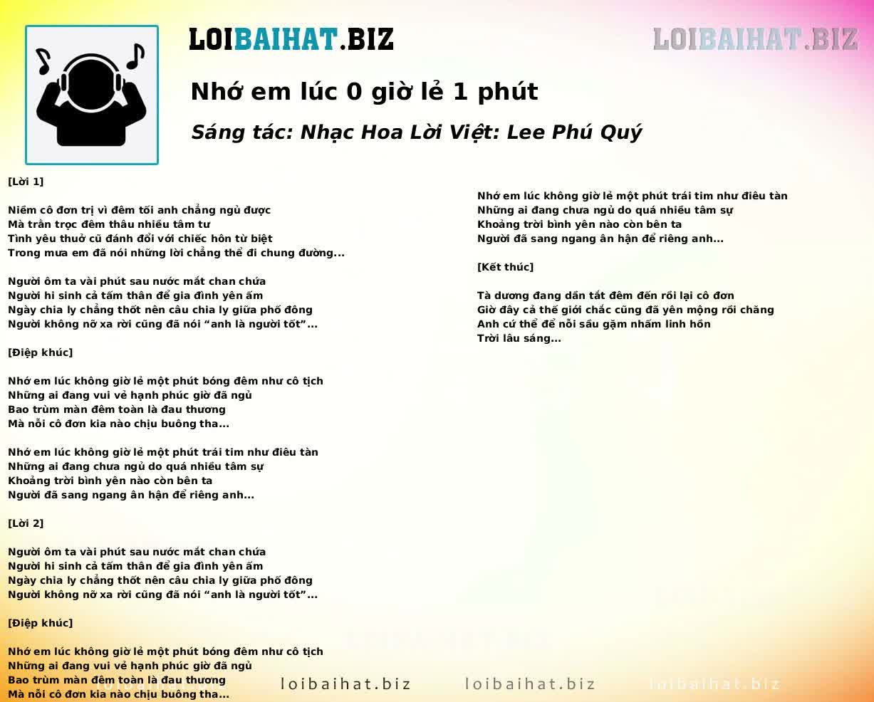 Nhớ em lúc 0 giờ lẻ 1 phút