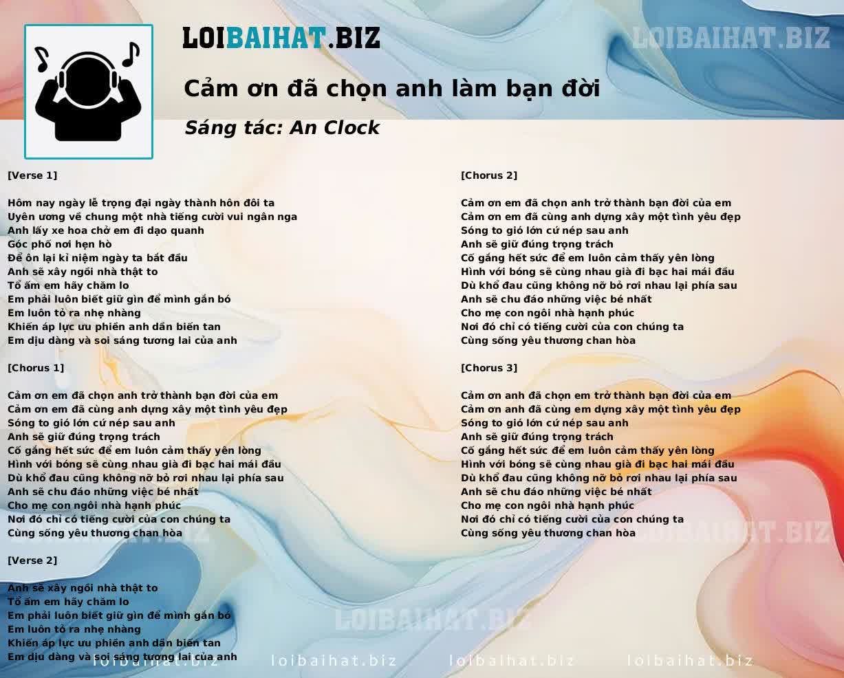 Cảm ơn đã chọn anh làm bạn đời