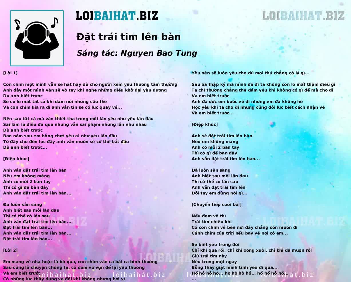 Đặt trái tim lên bàn