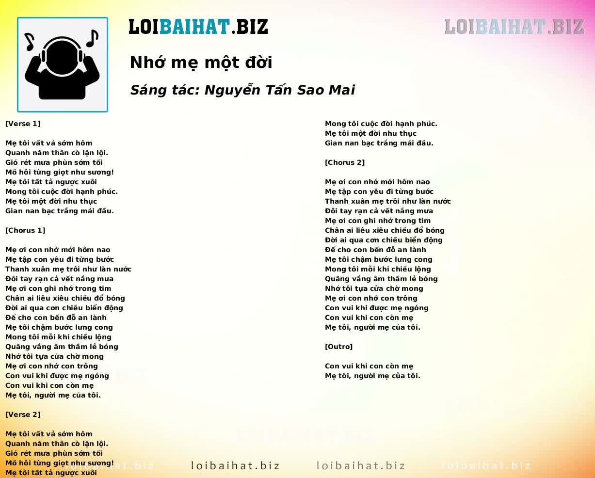 Nhớ mẹ một đời