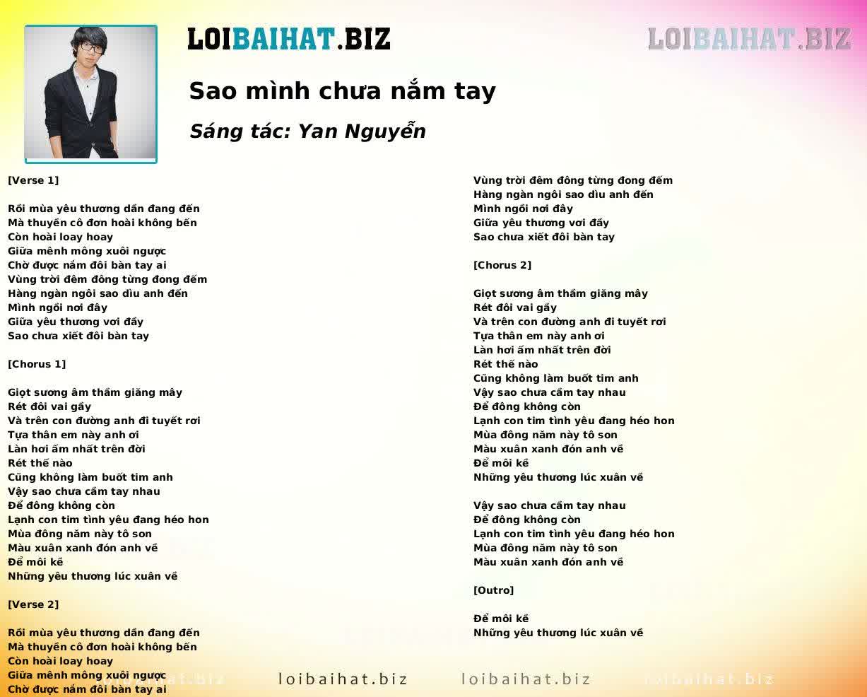 Sao mình chưa nắm tay