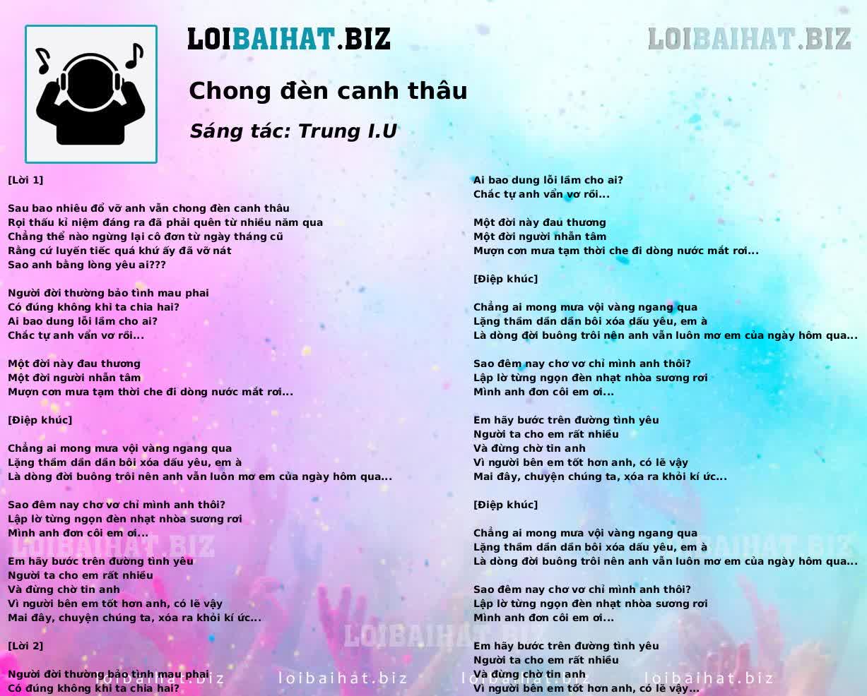 Chong đèn canh thâu