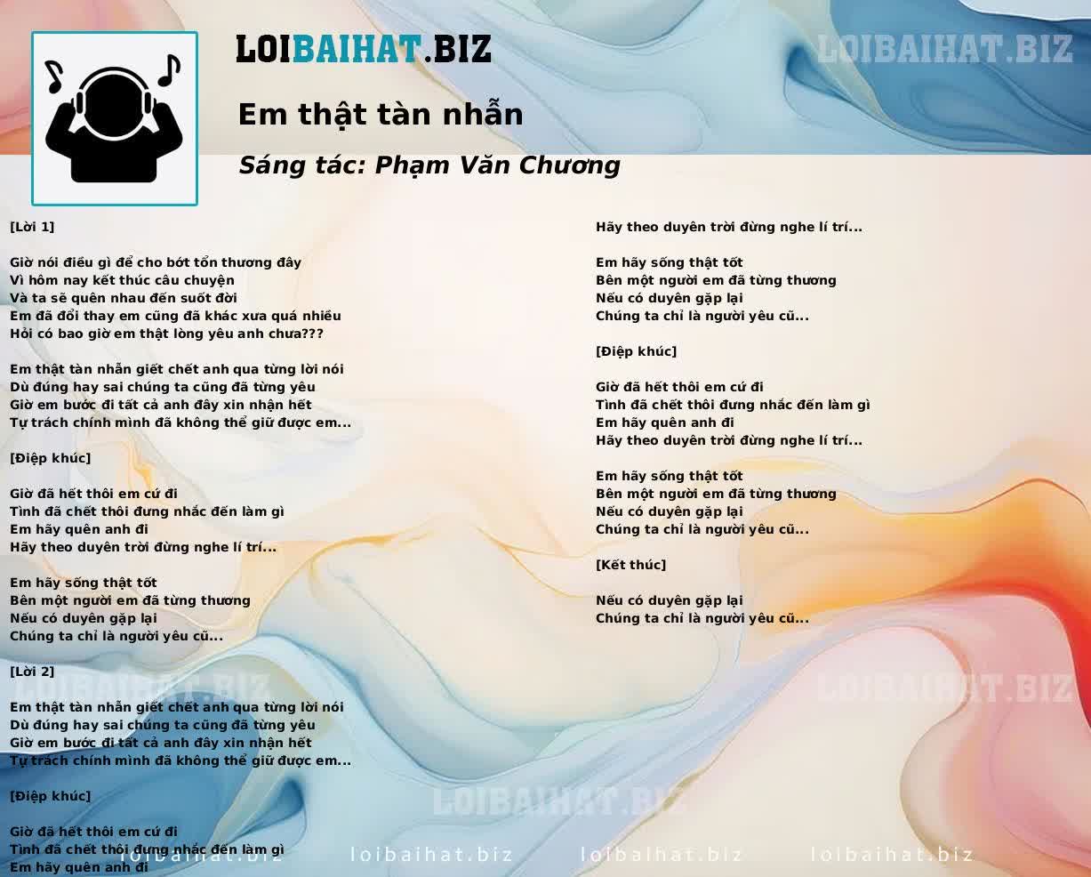 Em thật tàn nhẫn