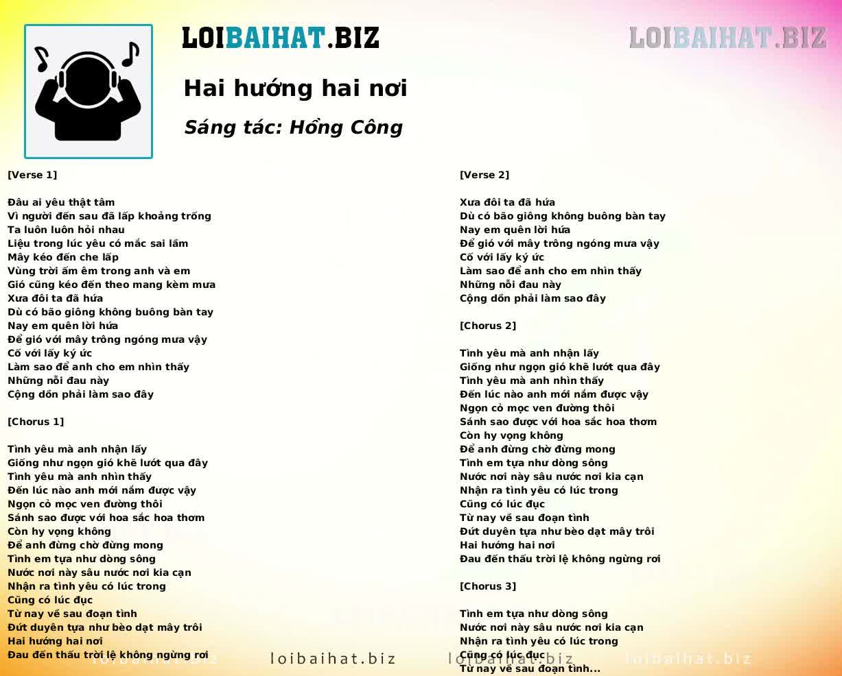 Hai hướng hai nơi