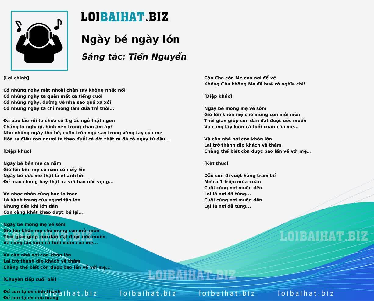 Ngày bé ngày lớn