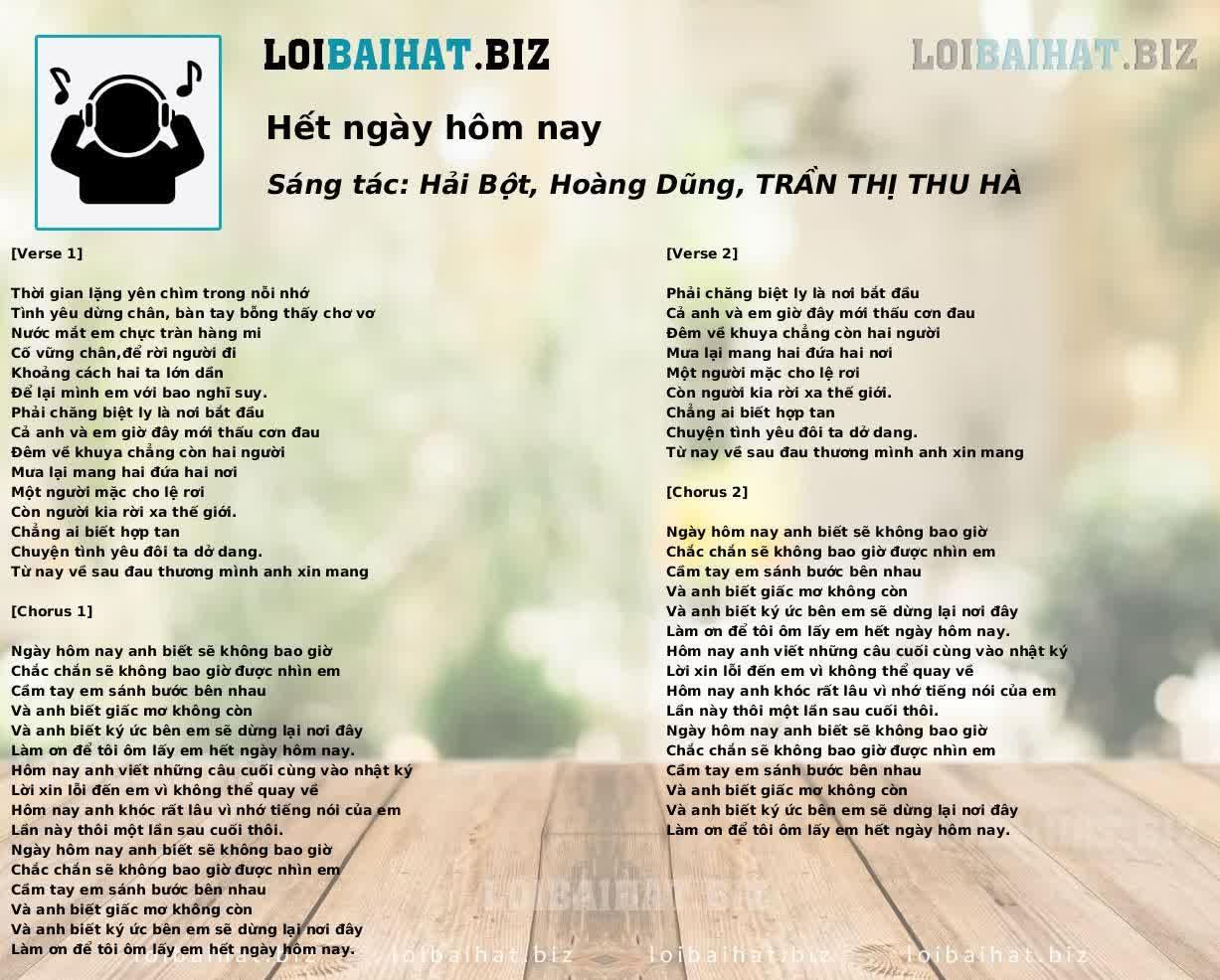 Hết ngày hôm nay