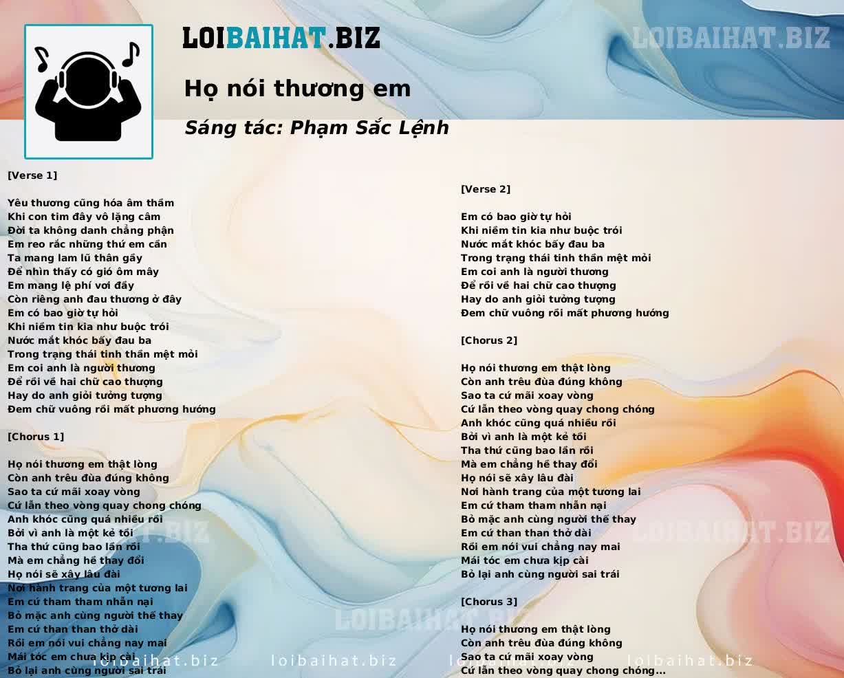 Họ nói thương em