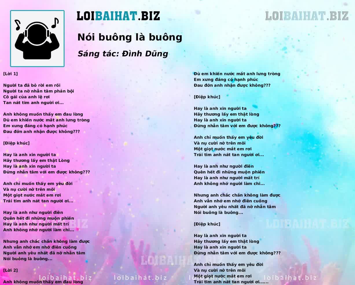 Nói buông là buông