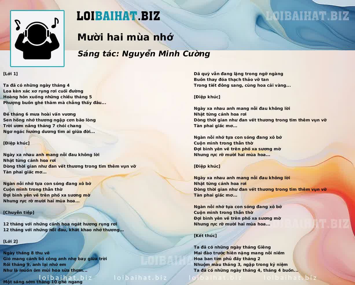 Mười hai mùa nhớ