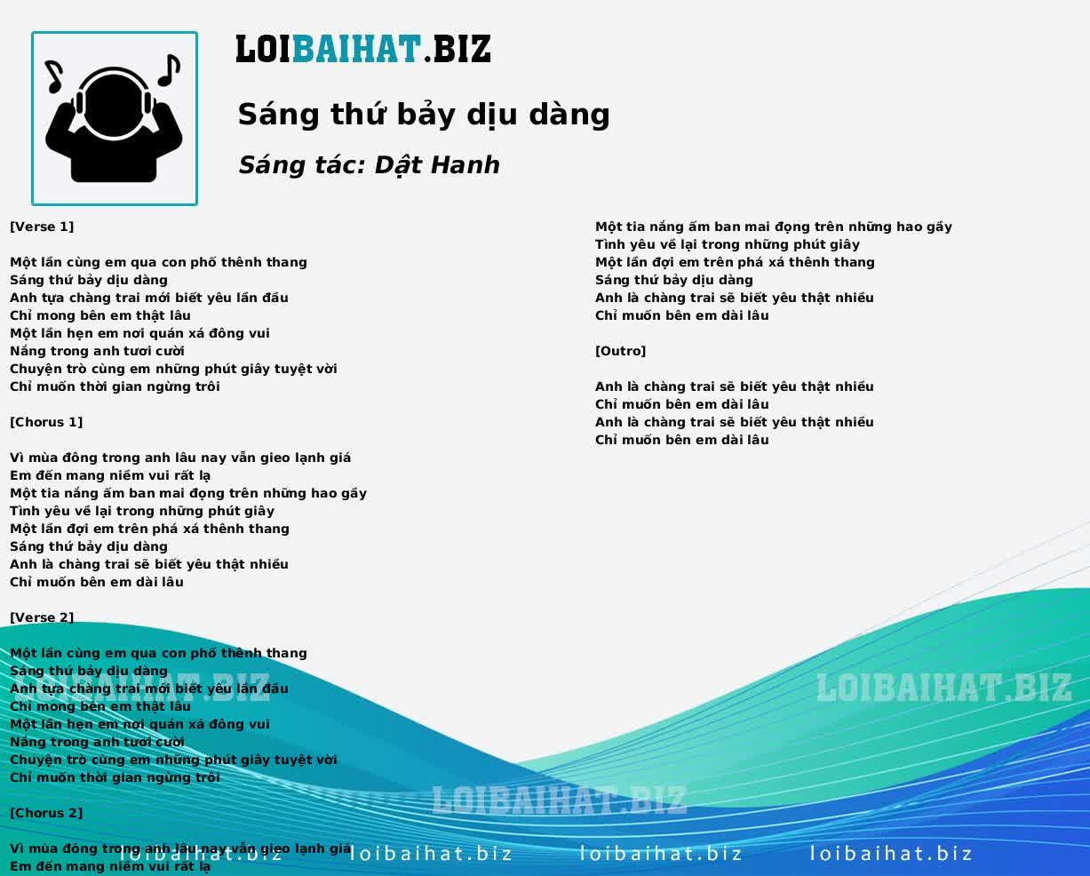 Sáng thứ bảy dịu dàng