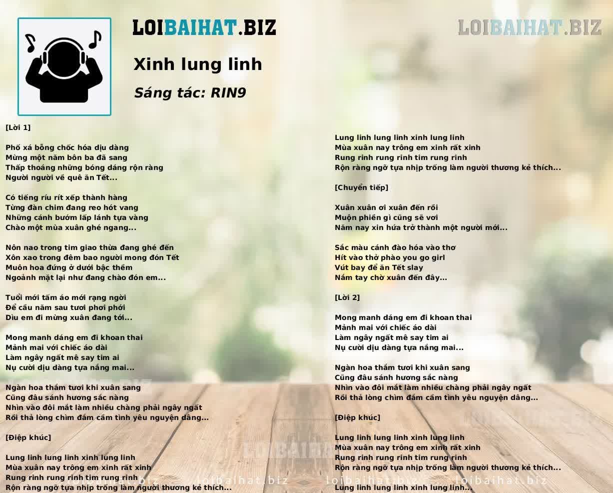 Xinh lung linh