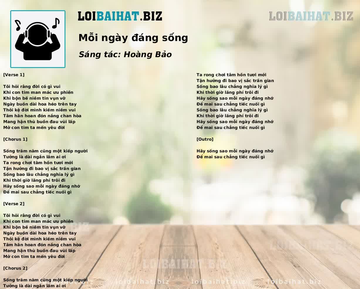 Mỗi ngày đáng sống