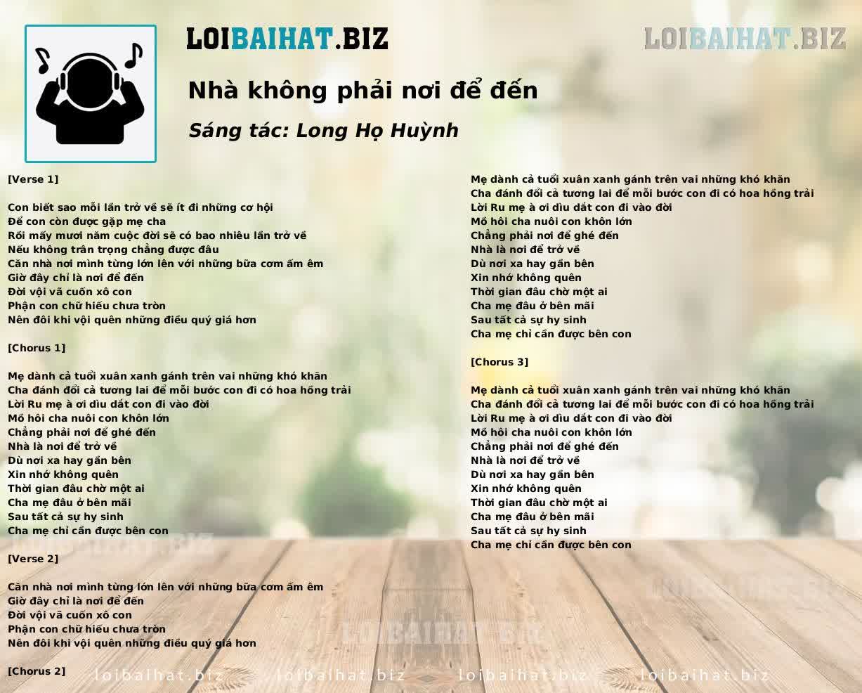 Nhà không phải nơi để đến