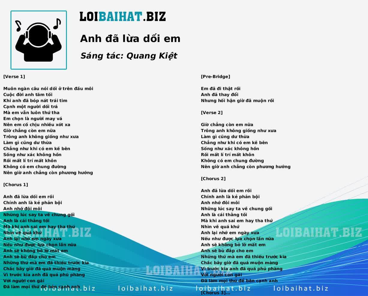 Anh đã lừa dối em